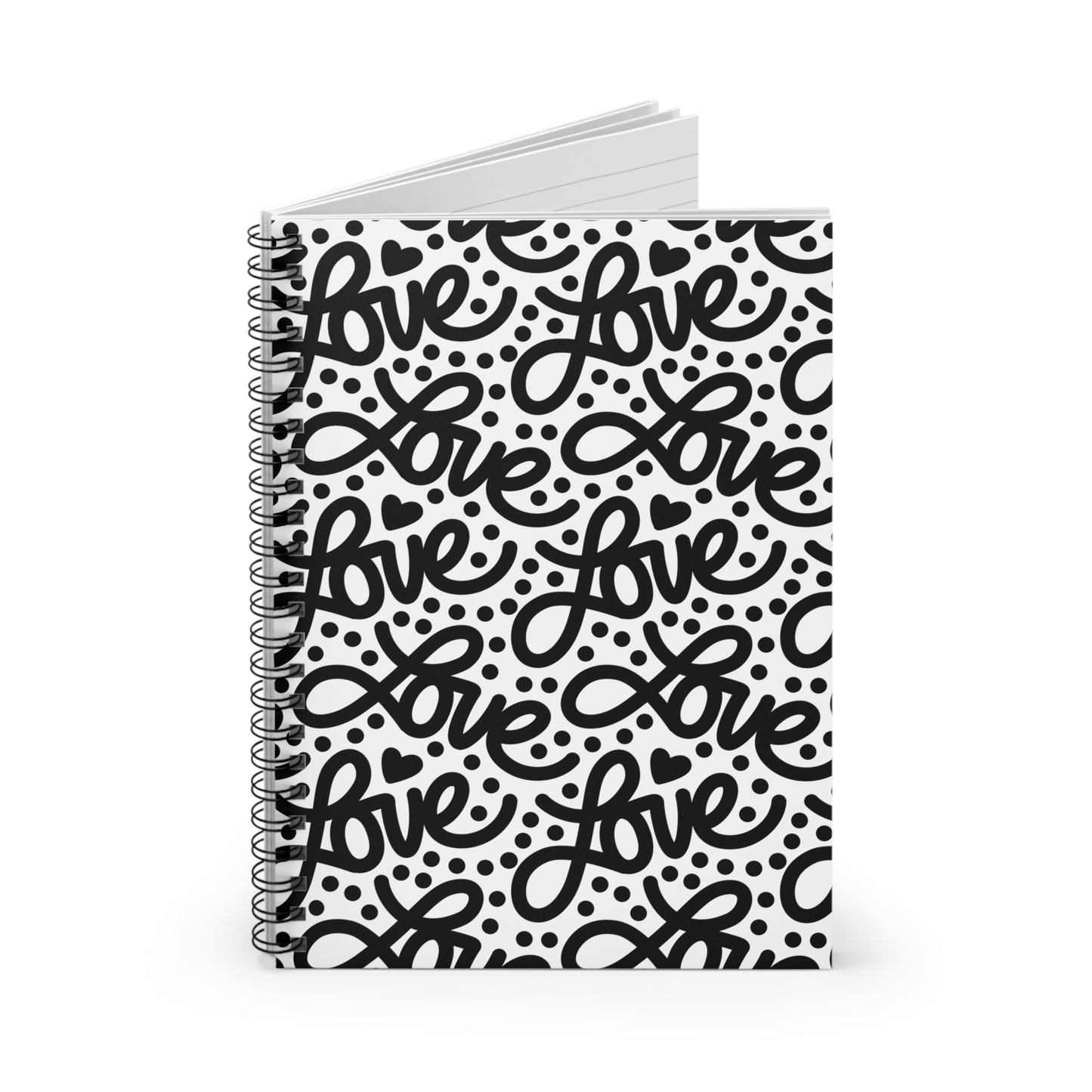 Loopy in Love - Spiral Notebook - Black & White