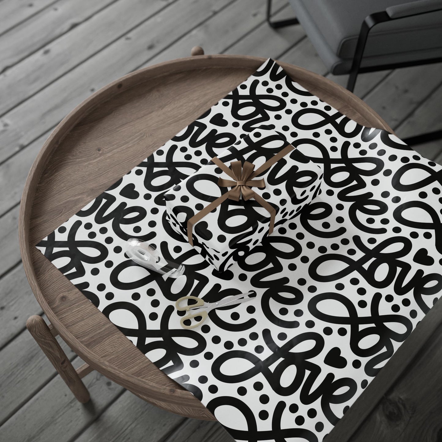 Loopy in Love Wrapping Paper - Oversized Black