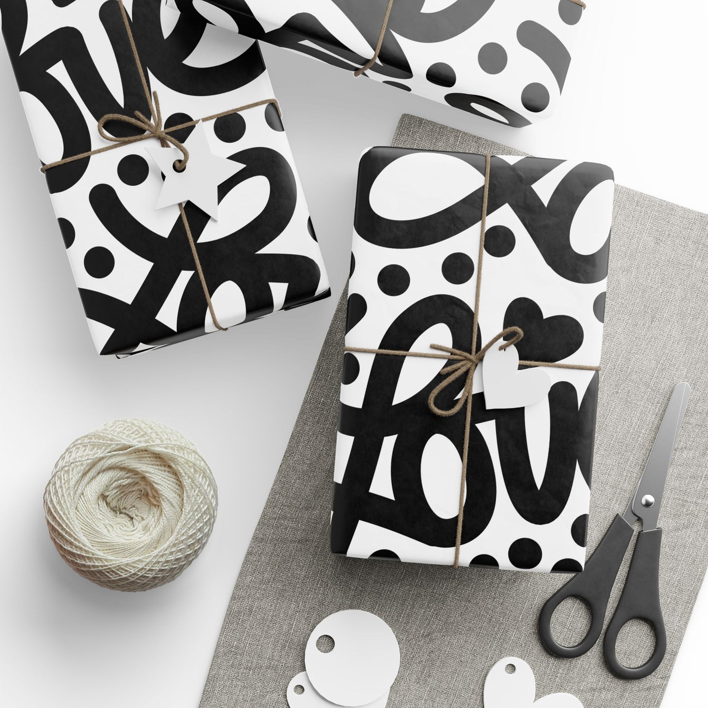 Loopy in Love Wrapping Paper - Oversized Black