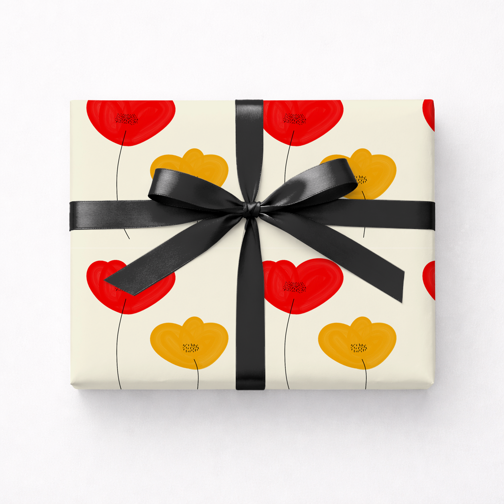 Heart Poppies Pattern