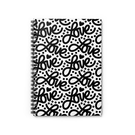 Loopy in Love - Spiral Notebook - Black & White